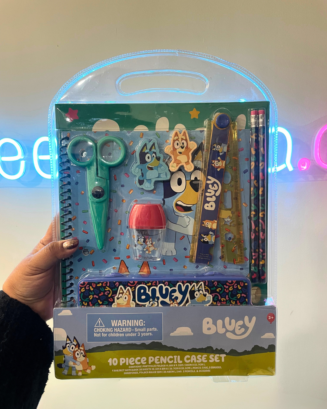 Geekienda - 10 piezas set de estuche para lápices de bluey -Disney programas infantiles papelería