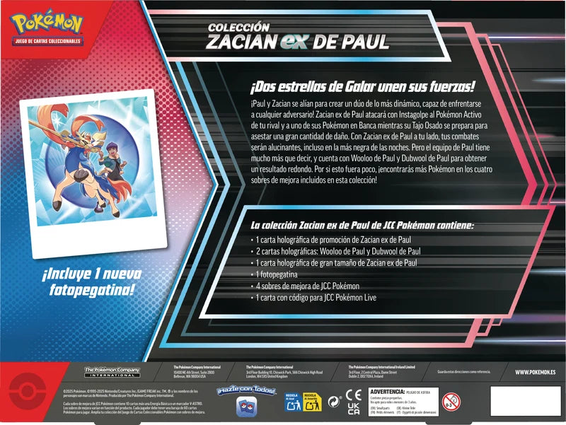 .Geekienda - Pokemon TCG Escarlata y Purpura: Hop y Zacian Ex Box En Español
